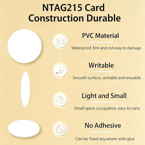 Tarjetas NFC NTAG215 en blanco con 50 monedas regrabables de 504 bytes de memoria 3