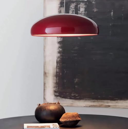 Lustre suspension LED moderne rouge de 45cm avec lumière blanche chaude pour décoration intérieure