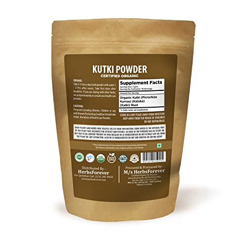 Herbsforever Kutki Powder – Picrorhiza Kurroa – Helps In Liver Health – Blood Purifier – Non Gmo, Organic, Vegan – 230 Gms #TOP1