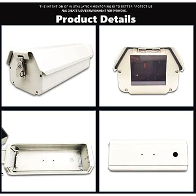 2Part in Set Aluminum Weatherproof CCTV Camera Housing with Adjustable Mount Bracket - Heavy Duty Indoor/Outdoor Security Surveillance Box with Lockable Lid & Glass Lens