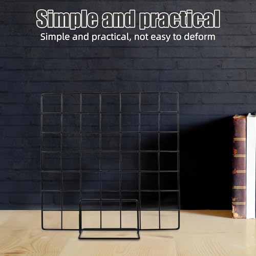 Soporte de panel de rejilla metálica para decorar escritorios con fotos 7