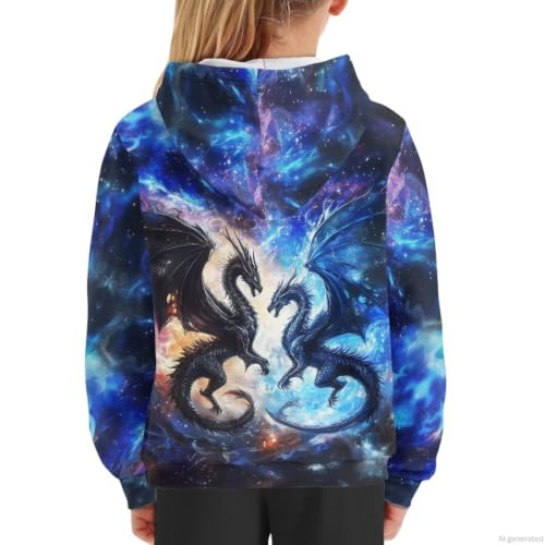 Image of WELLFLYHOM Boys Hooded Sweatshirts Hoodie Pullover Cool Graphic Crewneck Blouses Size 6-16