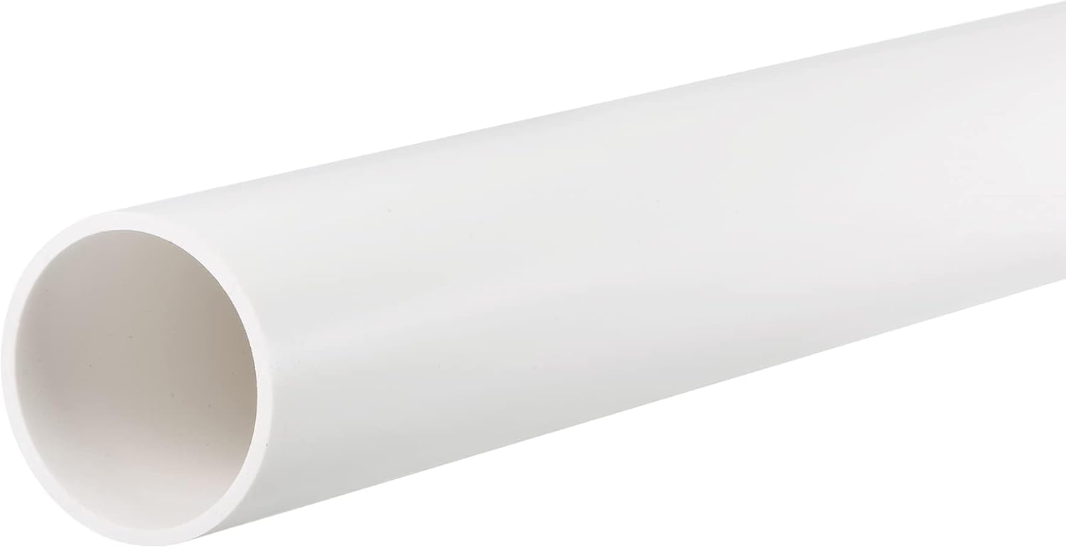 TOP-VIGOR 36mm(1.4") ID 40mm(1-9/16") OD PVC Rigid Round Pipe, 0.35M(1.15ft) Length Plastic Tube, High Impact for DIY Decoration, Water Pipe, Aquarium, Fish Tank, Crafts, Cable Sleeve, White