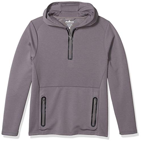 Charles River Apparel Seaport Quarter Zip Hoodie Felpa con Cappuccio, Grigio/Nero, XL Unisex-Adulto