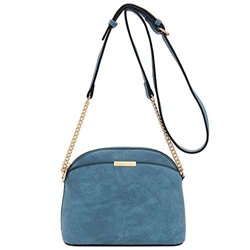 Image of FashionPuzzle Faux Leather Small Dome Crossbody Bag with Chain Strap
