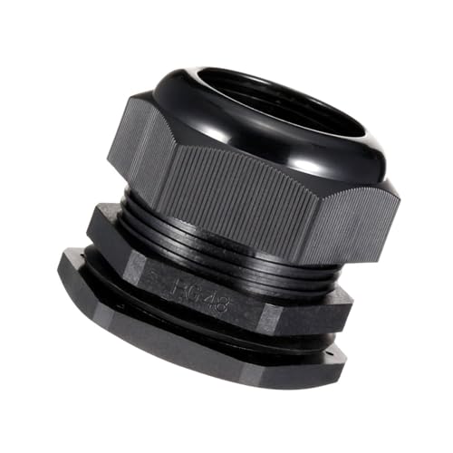 Image of Unifizz 1Pcs PG48 Cable Gland – Durable Threaded Wire Connector with Locknut for 37-44mm Dia Cable Wire, Black