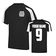 Wicks sweat away from the skin Quick drying properties UPF 30+ UV protection Available in a range of colours and sizes from S to XXL, this Men's Custom Football Shirt can be personalised with your name and number, making it the perfect choice for tea...
