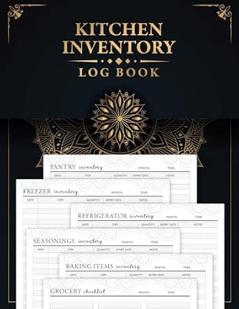 Kitchen Inventory Log Book: All-in-One Tracker for Pantry, Freezer, Refrigerator, and Grocery Checklist