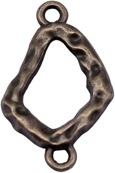 Hollowed-Out Geometric Pattern Connector for Anklet Handcraft, 20x20mm, Antique Bronze Color, 20 Pieces