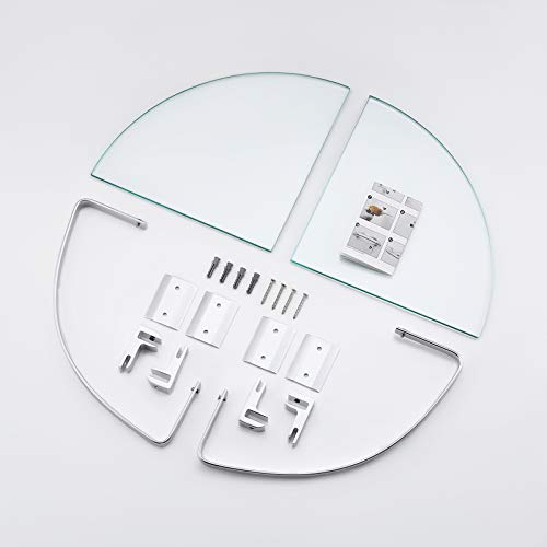 Kes Glass Corner Shelf Bathroom, Corner Shower Shelf With Rail Wall Mount 2 Tier Sand Sprayed Silver Finish, A4120A-P2 #TOP7