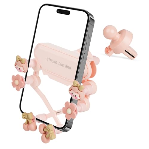 Upgraded Car Phone Holder Dashboard Mount for Womens - 360° Rotatable Cell Phone Car Mount for Windshield/Air Vent/Dash - Secure Anti-Slip Grip for iPhone Pro, Samsung Galaxy S23, All Smartphones