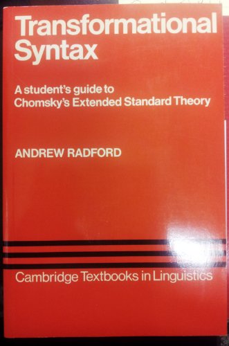 Transformational Syntax a Student's Guide to Ch... B000R3CHG0 Book Cover