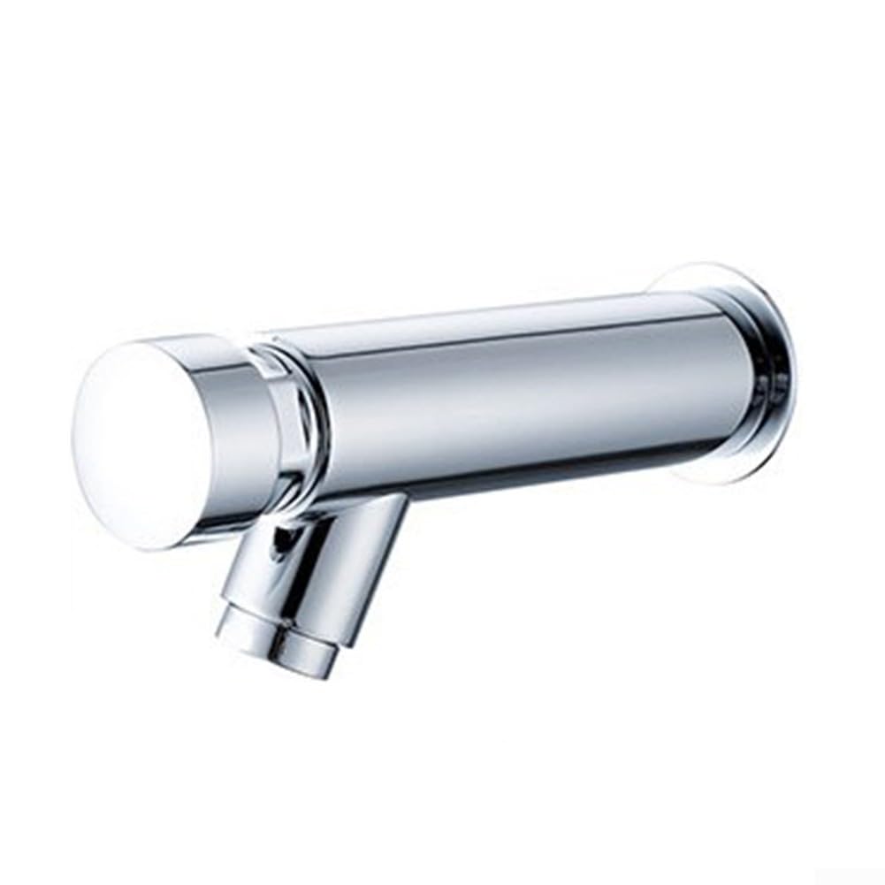 Grifo de lavabo público montado en la pared con botón de presión frío único, válvula de latón sin fugas para fregadero de hotel, conexión de 1/2 pulgada (4,5 cm)