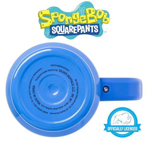 Silver Buffalo SpongeBob SquarePants “Imaginaaation!” Stainless Steel Tumbler with Handle, Fits in Standard Cup Holder, 40 Ounces image 7