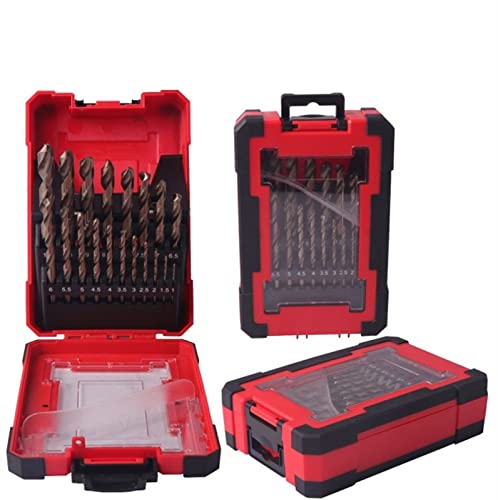 KiheNe 19/25PCS M42 Cobalt Drill Bits Set for Hardened Metal & Stainless Steel Drilling Bits Power Tools Accessories (Color : A, Size : 19PCS(1-10MM))
