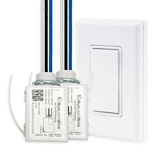Image of RunLessWire 2 Fixture Battery-Free Wireless Light Switch Kit - White
