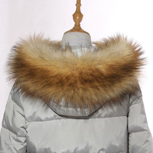 MAGIMODAC Fellkragen Pelzkragen Kunstfell Kunstpelz Fell Kragen Pelzschal Wie echt für Kapuze Kapuzenmantel Winter Parka Mantel Jacke (Braun, 80cm/31.50’’)