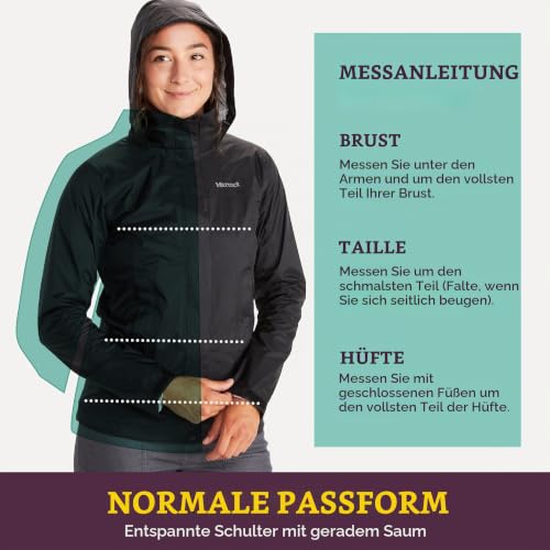 Foto von MARMOT Damen Wm's PreCip Eco Jacket, Wasserdichte Regenjacke, winddichter Regenmantel, atmungsaktiv, faltbarer Hardshell Windbreaker, ideal zum Fahrradfahren & Wandern, Arctic Navy, M