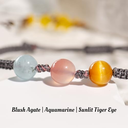 HarmonyGuard Crystal Energy Bracelets Set - Wealth, Emotional Support & Protection Hand-Knotted Rope with Natural Gemstones, Adjustable for Women Men. (Soul Tide Knot)2