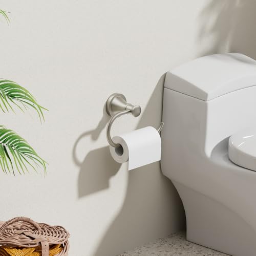 BESy Brushed Nickel Toilet Tissue Paper Holder Brushed Nickel Bathroom Accessories Toilet roll Paper Hanger, Wall Mounted, Rustproof by BESy - Image 2