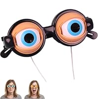 Winking Glasses for Shows & Parties – Kinetic Crazy Eyes Glasses with Manual Blink Action, Blinking Glass for Performances (Classic)