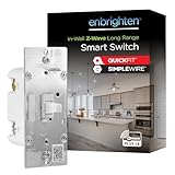 Enbrighten 800 Series Z-Wave On/Off Toggle Switch, Long Range 800LR, Quick Fit, Simple Wire, Direct 3-Way (No Add-On Switch Needed), Smart Hub Required, Compatible with Alexa, Google Home, 76592