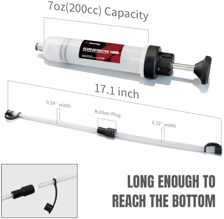 Thorstone 200cc 유체 추출기 펌프, 22cm PVC 흡착 튜브 2개 포함 — 사진 2