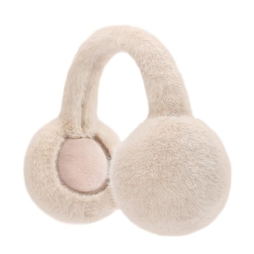Winter Ear Muffs Girls Furry Fur Plush Earmuff Foldable Ear Warmers Women Outdoor Earmuff (white)
