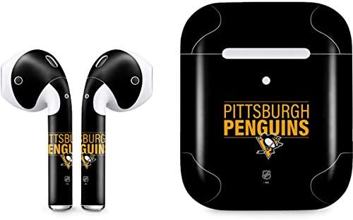 Skinit Decal Audio Skin Compatible with Apple AirPods 2 - Officially Licensed NHL Pittsburgh Penguins Lineup Design
