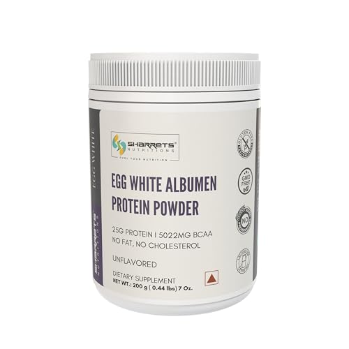 SHARRETS Egg White (Albumen) Muscle Protein Powder - Unflavored - 7 Oz [Dietary Food Supplement] Non-Gmo & Gluten-Free