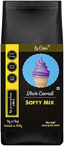 La Casa Soft Serve or Softy Premix - Black Currant | Extra Creamy & Strong Flavor | Simply add Milk to prepare Soft Serves | 250g |