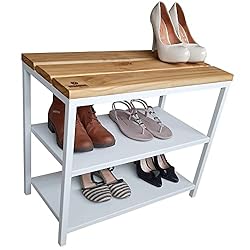 Banco Sapateira de Porta Organizador de Calçados Strassis Design SD-5003 Cor: Branco