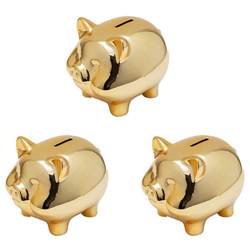 Hucha de moneda para regalar: 3 cerdos de cerámica de la suerte para el hogar 2