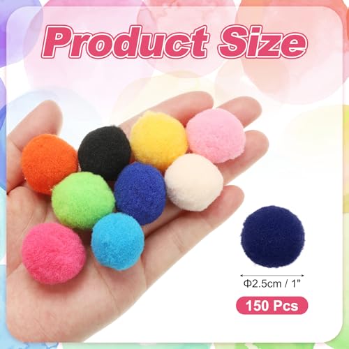 PATIKIL Pom Poms 1 Inch/2.5cm, 150 Pieces Small Pom Pom Balls Fuzzy Craft Pompoms for Crafts Arts DIY Decorations Crafting Supplies, Dark Blue by PATIKIL - Image 2