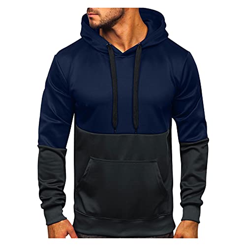 Sudadera con Capucha para Hombre Pullover Manga Larga Hoodie Casual Sudadera de Moda para Hombre Bolsillo a Juego de Color Sudadera con Capucha de Sudadera con Cremallera Hombre Cover