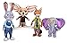 Produktbild Zootopia - Pack 4 Plüsch Spielzeug Qualität super weich - Judy die Polizei Kaninchen 19cm + Nick der Fuchs 22cm + Finnick der kleine Fuchs 17cm + Finnick der Elefanten Fuchs 17cm