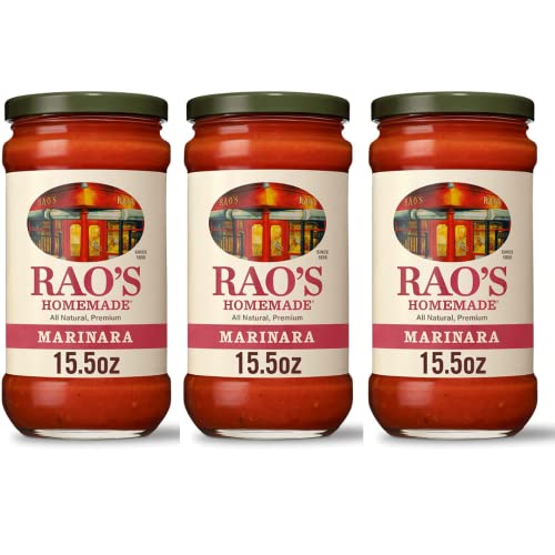 Rao's Homemade Marinara Sauce, 15.5 Oz, Tomato Sauce, All Purpose, Keto Friendly Pasta Sauce, Premium Quality, Tomatoes From Italy And Olive Oil, 3 Pack #TOP23