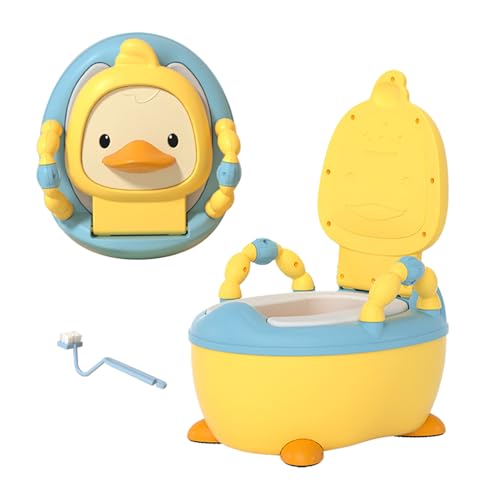 Joyeuse Planet - Pot Bébé Petit Canard, Toilette Enfant pour Garçons et Filles, Cuvette Toilette Enfant pour 0-6 Ans, Petit Pot Bébé WC avec Couvercle avec 1 Brosse, Toilette Apprentissage (Jaune)
