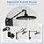 ROVOGO Shower Panel Tower System, 4-Function (Rain Shower, Handheld Sprayer, Body Jets, Tub Spout) with Simultaneous Use Option, Stainless Steel Shower Column with Adjustable Head, Black