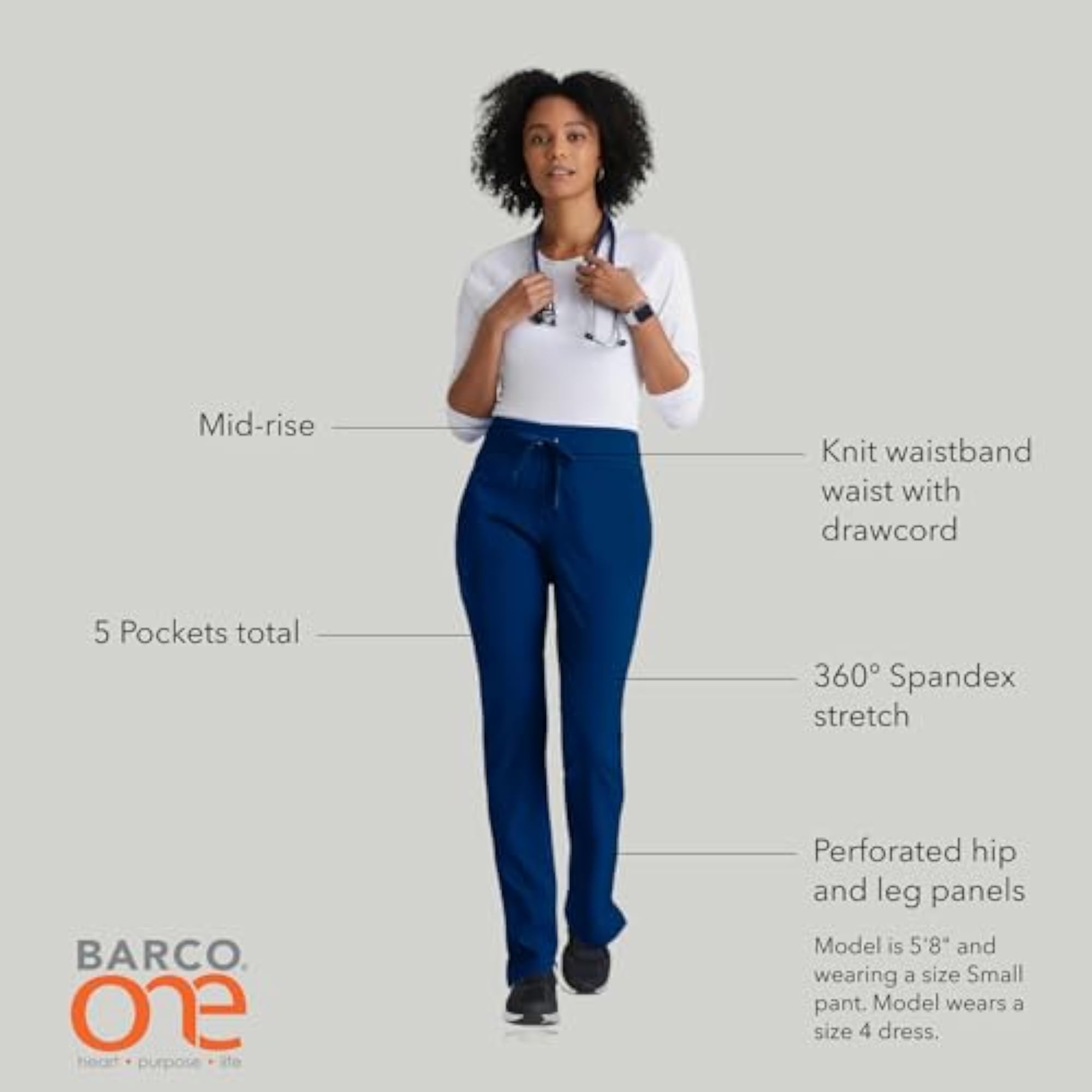 Classic Fit Tapered Leg Scrub Pant for Women