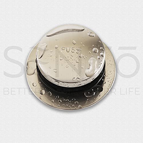 Sento Nickel Tip-Toe Bathtub Drain Trim Set Assembly Stopper Kit, Fit Both 1-1/2 Inch Or 1-5/8 Inch Strainer And Stopper, Heavy Duty Metal With Matching Screws, Easy Installation, Satin Nickel #TOP4