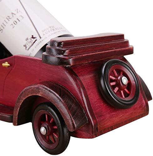 Soporte para botellas estilo auto clásico vintage de madera miniatura 4