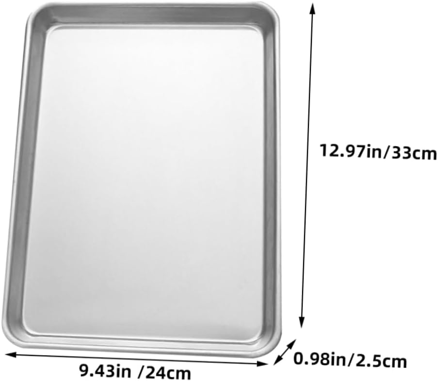 Ciieeo 2pcs Non-toxic Aluminum Alloy Cake Pan Multi-function Baking Tray Smooth Baking Plate Easy Clean for Home Restaurant