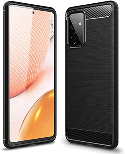 Image of NPRC Hybrid Ultra Slim Protective Case TPU Non-Slip Carbon Fiber Texture Shockproof Case Cover for Samsung Galaxy M52 5g - Black