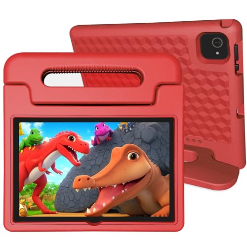Tablet for Kids Age 3-12 10.1 inch Android 14 6000mAh 8GB RAM+64GB ROM(Expandable to 1TB Kids Tablet WiFi6 Google Kids Space Parental Control 1280 * 800 HD Screen - Red