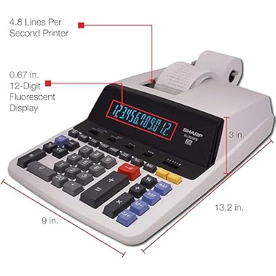 EL2630PIII Two-Color Printing Calculator, Black/Red Print, 4.8 Lines/Sec