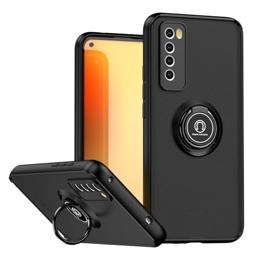 linsuyu Case Compatible with Huawei nova 7 Pro 5G, Compatible with Huawei nova 7 Pro 5G Ring-Shaped Bracket Phone Case Black1