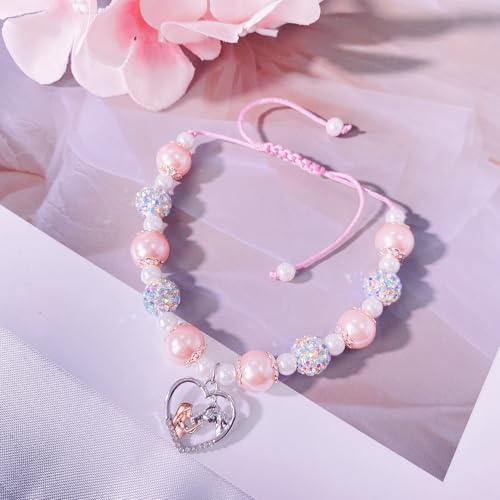 Horse Gifts for Girls, Pink Pearl and Rhinestone Horse Bracelet, Horse Girl Gifts, Horse Charm Jewelry, Birthday Christmas Gifts for Teen Girls Horse Lover Daughter Granddaughter Niece4
