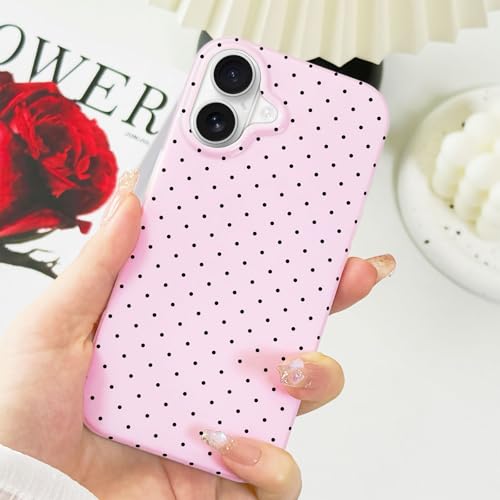 Hython for iPhone 17 Case Cute Polka Dot Aesthetic Design Simple Cover 6.3", Thin Slim Anti-Scratch Soft TPU Bumper Shockproof Rubber Protective Phone Cases for Women Girls, Magnetic Pink by Hython - Used condition - Image 3