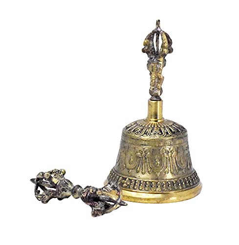 Mudra Crafts Tibetan Bell - Meditation Bell Dorje Set -